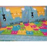 Housse de couette + taies d'oreiller 100% coton design CHATONS COULEURS..Couleurs Gris+Vert+Multicolore+Orange....FABRIQUÉ EN