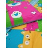 Housse de couette + taies d'oreiller 100% coton design CHATONS COULEURS..Couleurs Gris+Vert+Multicolore+Orange....FABRIQUÉ EN