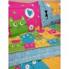 Housse de couette + taies d'oreiller 100% coton design CHATONS COULEURS..Couleurs Gris+Vert+Multicolore+Orange....FABRIQUÉ EN