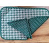 Tovaglietta Americana in Cotone Fantasia CUORICINI Colori:Beige-Verde..In DOUBLE-FACE..Misura:50x35..MADE IN ITALY!