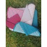 American Cotton Placemat with HEARTS Pattern Colours: Beige-Green..Double-sided..Size:50x35..MADE IN ITALY!