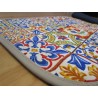 American Quilted Cotton Placemat With 1 MAIOLICA Patterned Napkin. Size: 50x35..100% Cotton. MADE IN ITALY.!!