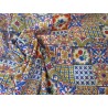 American Quilted Cotton Placemat With 1 MAIOLICA Patterned Napkin. Size: 50x35..100% Cotton. MADE IN ITALY.!!