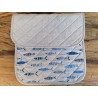 American Quilted Cotton Placemat With SEA AND COLORED FISH Pattern Napkin.. Size:50x35..MADE IN ITALY..!!!!