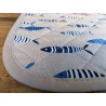 American Quilted Cotton Placemat With SEA AND COLORED FISH Pattern Napkin.. Size:50x35..MADE IN ITALY..!!!!