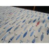 Napperon américain en coton matelassé avec serviette à motif MER ET POISSON COULEUR. Taille: 50x35.. FABRIQUÉ EN ITALIE..!!!!