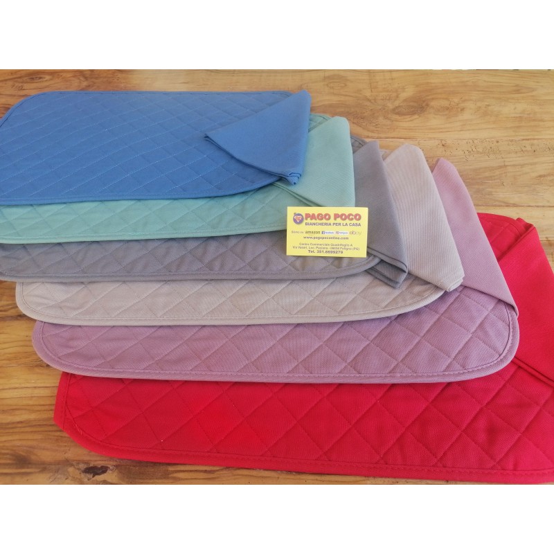 Set de Table Américain en Coton Matelassé + Serviette de COULEUR SOLIDE Toutes les Couleurs..Taille:50x35 ...FABRIQUÉ EN ITALIE