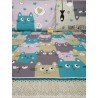 Parure de lit fantaisie CHATONS COULEURS Vert+Orange+Gris et Multicolore 100% Coton..MADE IN ITALY!!!