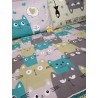 COLORED KITTENS fantasy bed set Green+Orange+Grey and Multicolor 100% Cotton..MADE IN ITALY!!!