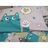 COLORED KITTENS fantasy bed set Green+Orange+Grey and Multicolor 100% Cotton..MADE IN ITALY!!!