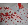 Completo letto Fantasia MONGOLFIERE e CUORI Colore Rosso Singolo-Matrimoniale-Piazza Mezza 100%Cotone ...MADE IN ITALY!!!..