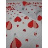 Completo letto Fantasia MONGOLFIERE e CUORI Colore Rosso Singolo-Matrimoniale-Piazza Mezza 100%Cotone ...MADE IN ITALY!!!..