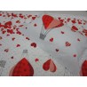 Parure de lit fantaisie BALLONS À AIR CHAUD et COEURS Couleur rouge Simple-Double-Moitié Carré 100% Coton ...FABRIQUÉ EN