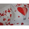 HOT AIR BALLOONS and HEARTS fantasy bed set Red color Single-Double-Half Square 100% Cotton ...MADE IN ITALY!!!..