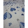Completo letto Fantasia MONGOLFIERE e CUORI Colore Celeste Singolo-Matrimoniale-Piazza Mezza 100%Cotone ...MADE IN ITALY!!!..