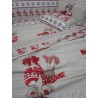 Bed Set in 100% Cotton Reindeer Pattern with SCARF....Single-Double-Half Square....MADE IN ITALY!!!!!