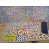 Round chair cover with 2 laces, removable cover, size 40x40, MAIOLICA design... MADE IN ITALY...100% COTTON
