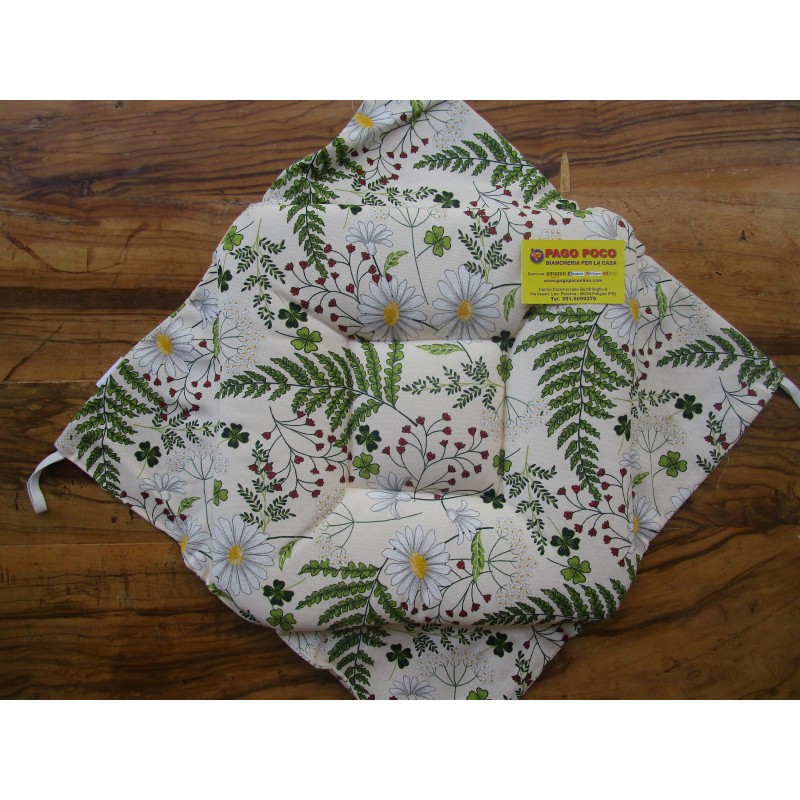 Housse de chaise à rabats, fermeture intérieure, déhoussable. Taille : 40x40. Conception DE FLEURS ET DE MARGUERITES. FABRIQUÉ