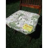 Housse de chaise à rabats, fermeture intérieure, déhoussable. Taille : 40x40. Conception DE FLEURS ET DE MARGUERITES. FABRIQUÉ