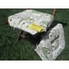 Housse de chaise à rabats, fermeture intérieure, déhoussable. Taille : 40x40. Conception DE FLEURS ET DE MARGUERITES. FABRIQUÉ