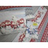 Parure de lit en flanelle 100 % pingouins. Bonhomme de neige.