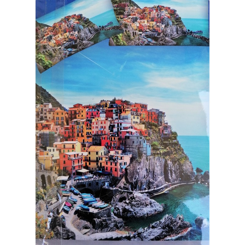 Digital Print Bed Set, ITALY SEA CINQUE TERRE Design, 100% Cotton..!!!!