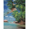 Parure de lit simple avec impression numérique Design MALDIVE ISLANDS 100% coton..!!!!