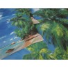 Parure de lit simple avec impression numérique Design MALDIVE ISLANDS 100% coton..!!!!