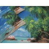 Parure de lit simple avec impression numérique Design MALDIVE ISLANDS 100% coton..!!!!