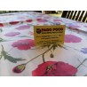 Nappe rectangulaire en coton plastifié à motif COQUELICOTS ET FLEURS ROUGES. 100% hydrofuge. ..FABRIQUÉ EN ITALIE..