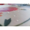 Rechteckige Tischdecke aus plastifizierter Baumwolle mit dem Muster ROTE MOHNBLUMEN UND BLUMEN. 100 % wasserabweisend.