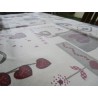 Rechteckige Tischdecke aus plastifizierter Baumwolle mit HERZEN- und SHABBY-Muster, 100 % wasserabweisend. HERGESTELLT IN