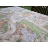RECTANGULAR Cotton Tablecloth GEOGRAPHIC MAP FANTASY... MADE IN ITALY.. 100% COTTON!!!