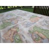 RECTANGULAR Cotton Tablecloth GEOGRAPHIC MAP FANTASY... MADE IN ITALY.. 100% COTTON!!!