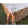 Nappe rectangulaire en coton plastifié. Motif FEUILLES COULEURS..100% HYDROFUGE.MADE IN ITALY!!!!