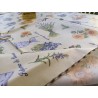 Rechteckige Tischdecke aus plastifizierter Baumwolle mit LAVENDEL- UND SONNENBLUMEN-Muster. 100 % wasserabweisend.