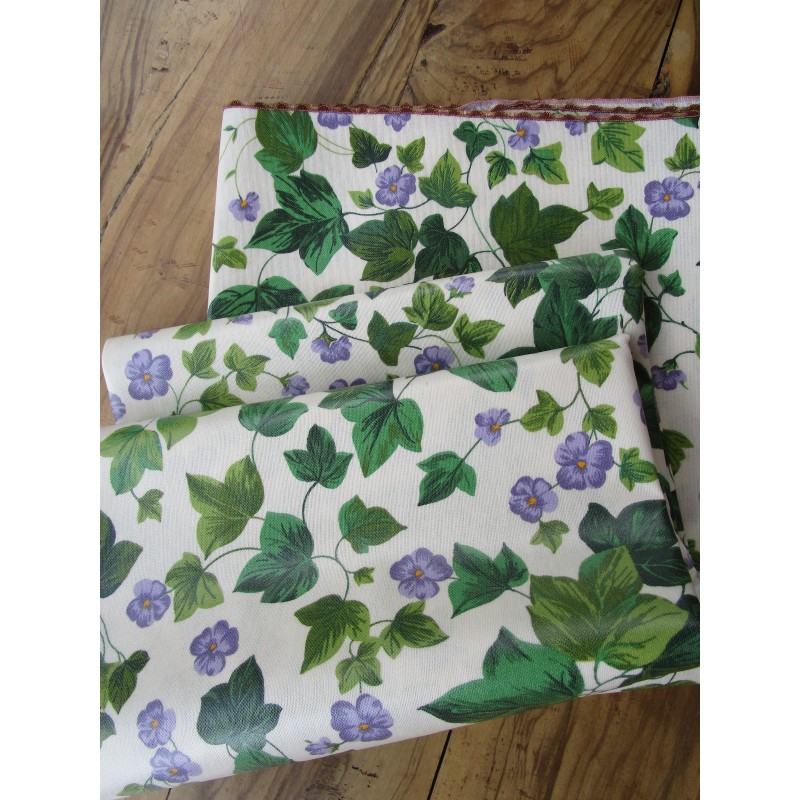 Rechteckige Tischdecke aus PLASTICIZED-Baumwolle mit grünem IVY-Muster, 100 % wasserabweisend.... HERGESTELLT IN ITALIEN!!!!!