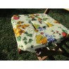 Coprisedia Con Alette ALLACCIATURA INTERNA.. Misura 40x40 Disegno FRUTTA E LIMONI... MADE IN ITALY ...100% COTONE