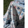 100% Water Repellent Stain Resistant Tablecloth SEA AND BOAT Design...NO IRONING!!!!!