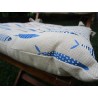 Rectangular tablecloth in plasticized cotton with COLORFUL SEA AND FISH design..100% water-repellent..MADE IN ITALY..