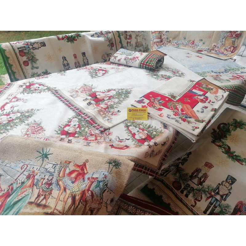 rayure ET pièce maîtresse avec des motifs de Noël fantastiques ARBRE DE NOËL DU PÈRE NOËL 100% coton FIL LUREX.. fabriqué en