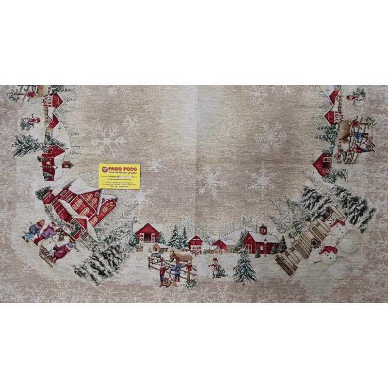 Streifen UND Mittelstück MIT Weihnachtsmotiven, KINDER- UND SCHNEEMANN-DESIGN, 100 % Baumwolle, LUREX-GARN...hergestellt in