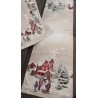 Streifen UND Mittelstück MIT Weihnachtsmotiven, KINDER- UND SCHNEEMANN-DESIGN, 100 % Baumwolle, LUREX-GARN...hergestellt in