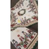 striscia E centroTAVOLA CON disegni natalizi fantasia SCHIACCIANOCI     100%cotone FILATO IN LUREX...made in italy!