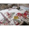 stripe AND centerpiece WITH NUTCRACKER fantasy Christmas designs 100% cotton LUREX YARN...made in Italy!