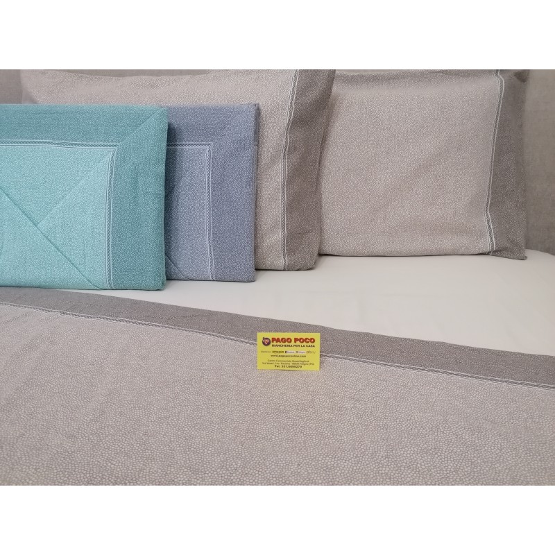 Parure de Lit DOUBLE en Flanelle 100% COTON AU DESIGN TACHÉ COULEURS : BEIGE-GRIS-PETROL.... TAILLES MAXI !!!!!