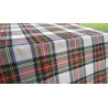 100% Water Repellent Stain Resistant Tablecloth RED AND BEIGE SCOTTISH TARTAN Design... In All Sizes...NO IRONING!!!!!