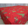 Rectangular Lurex Spinned Tablecloth RED CHRISTMAS TREE Design..100% Cotton...MADE IN ITALY!!!!