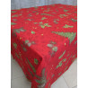 Rectangular Lurex Spinned Tablecloth RED CHRISTMAS TREE Design..100% Cotton...MADE IN ITALY!!!!