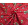 Rectangular Lurex Spinned Tablecloth RED CHRISTMAS TREE Design..100% Cotton...MADE IN ITALY!!!!